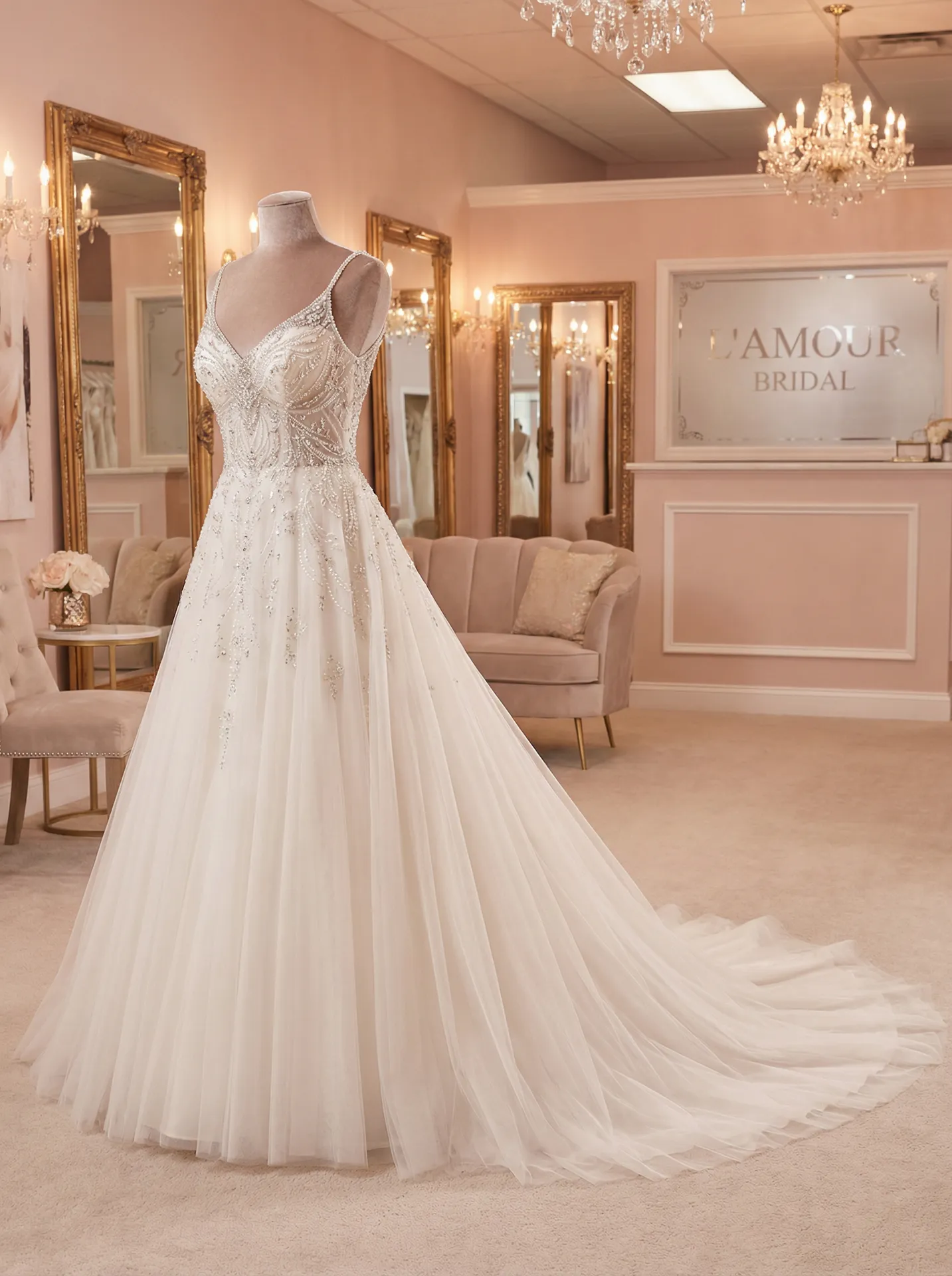 为了你我愿意热爱整个世界电视剧 礼服馆 - A字裙摆婚纱
